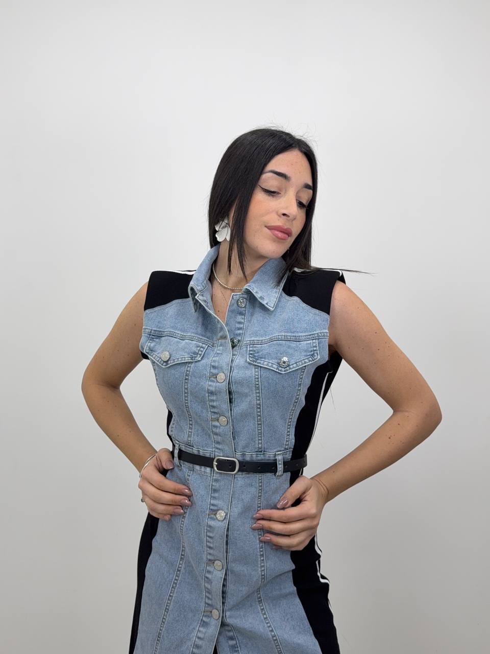 VESTITO JEANS RIGHE