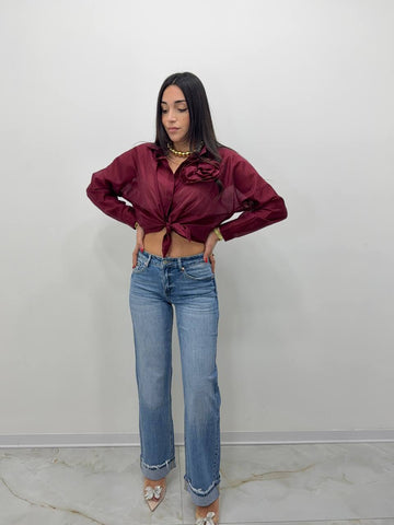 JEANS CON PIEGHETTA
