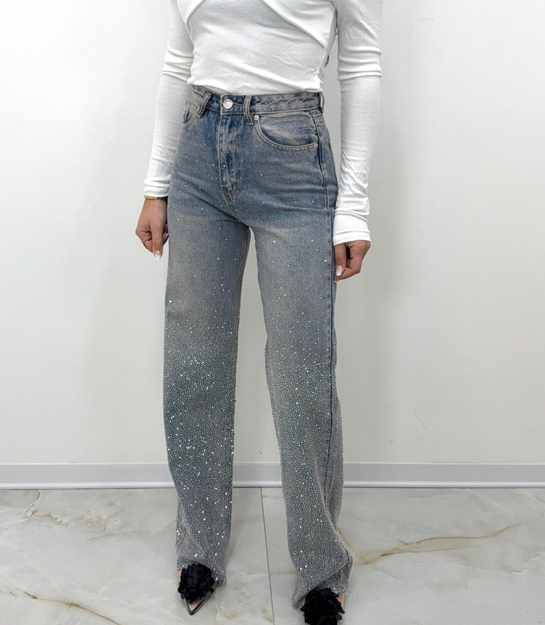 JEANS SABBIATO BRILLANTINATO