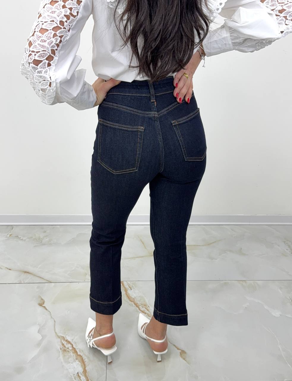 JEANS ALLA CAVIGLIA LAVAGGIO SCURO