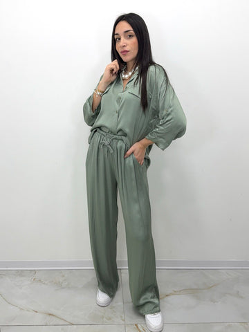 PANTALONE RASATO VERDE