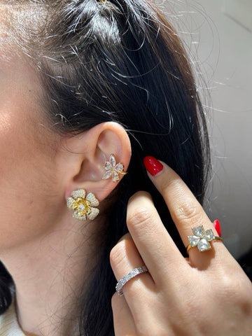ORECCHINO FIORE STRASS