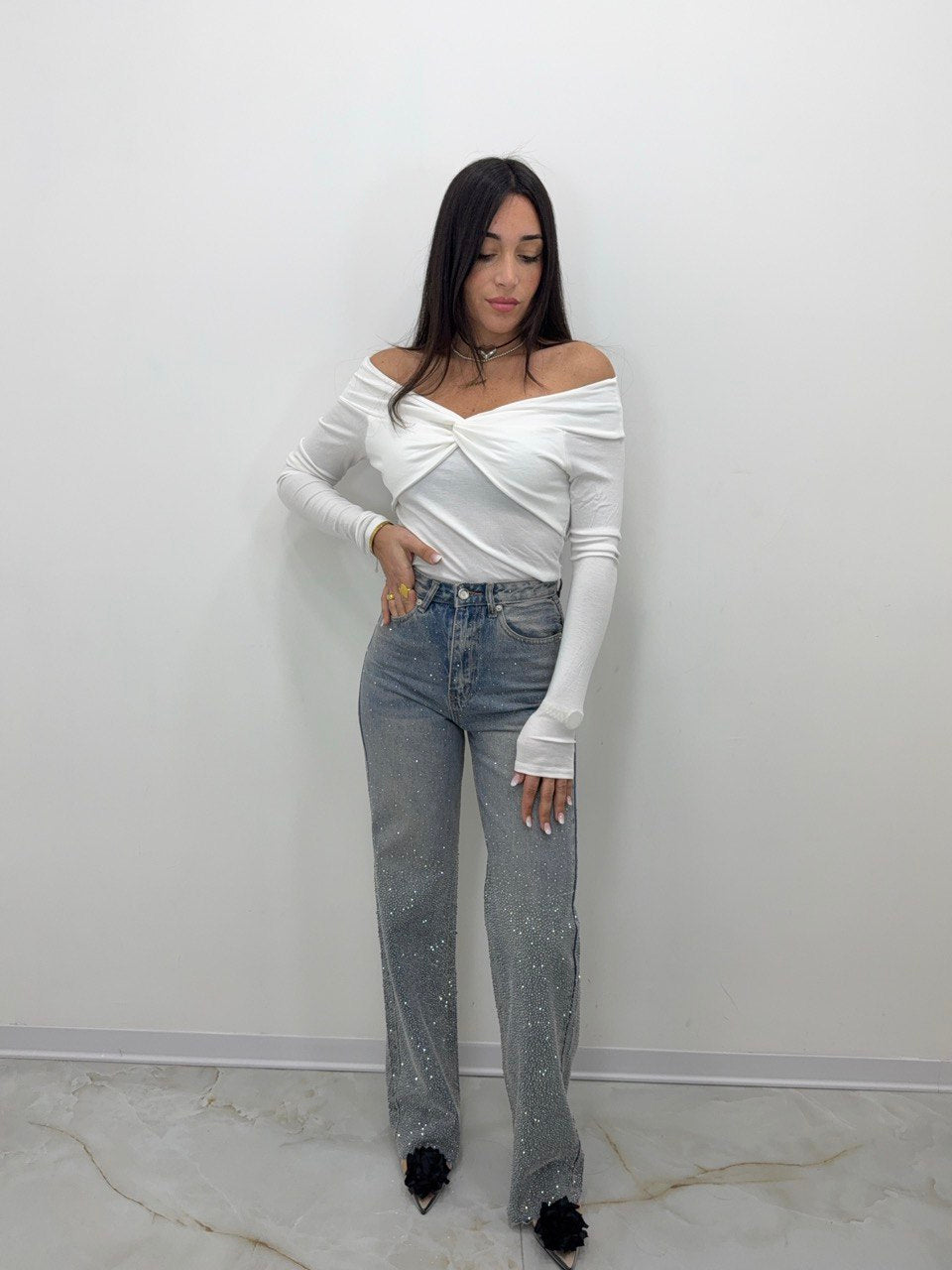 JEANS SABBIATO BRILLANTINATO