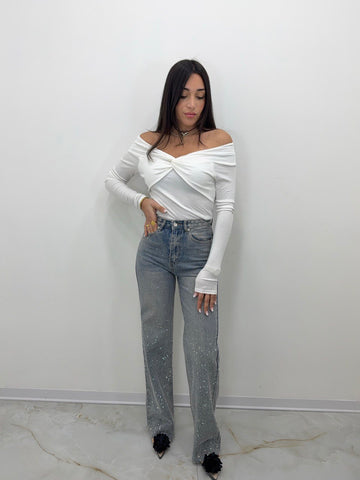 JEANS SABBIATO BRILLANTINATO