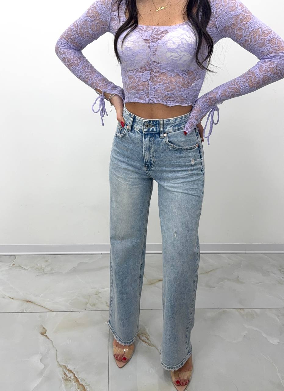 JEANS PALAZZO SFUMATO
