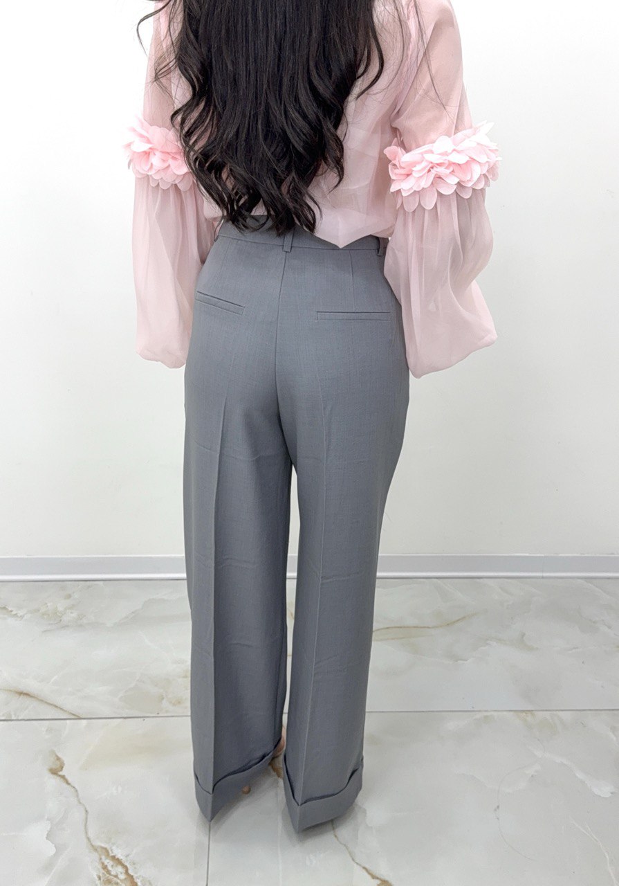 PANTALONE GRIGIO CON PIEGONE